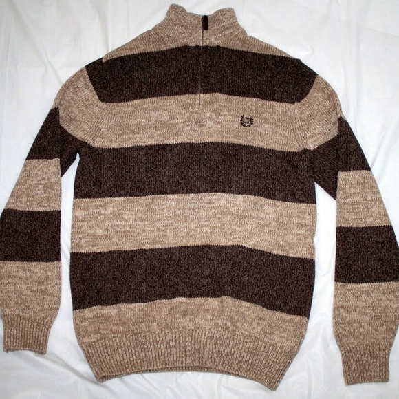 Chaps Mens Long Sleeve 3/4 Zip Pullover Sweater Si - Picture 1 of 8